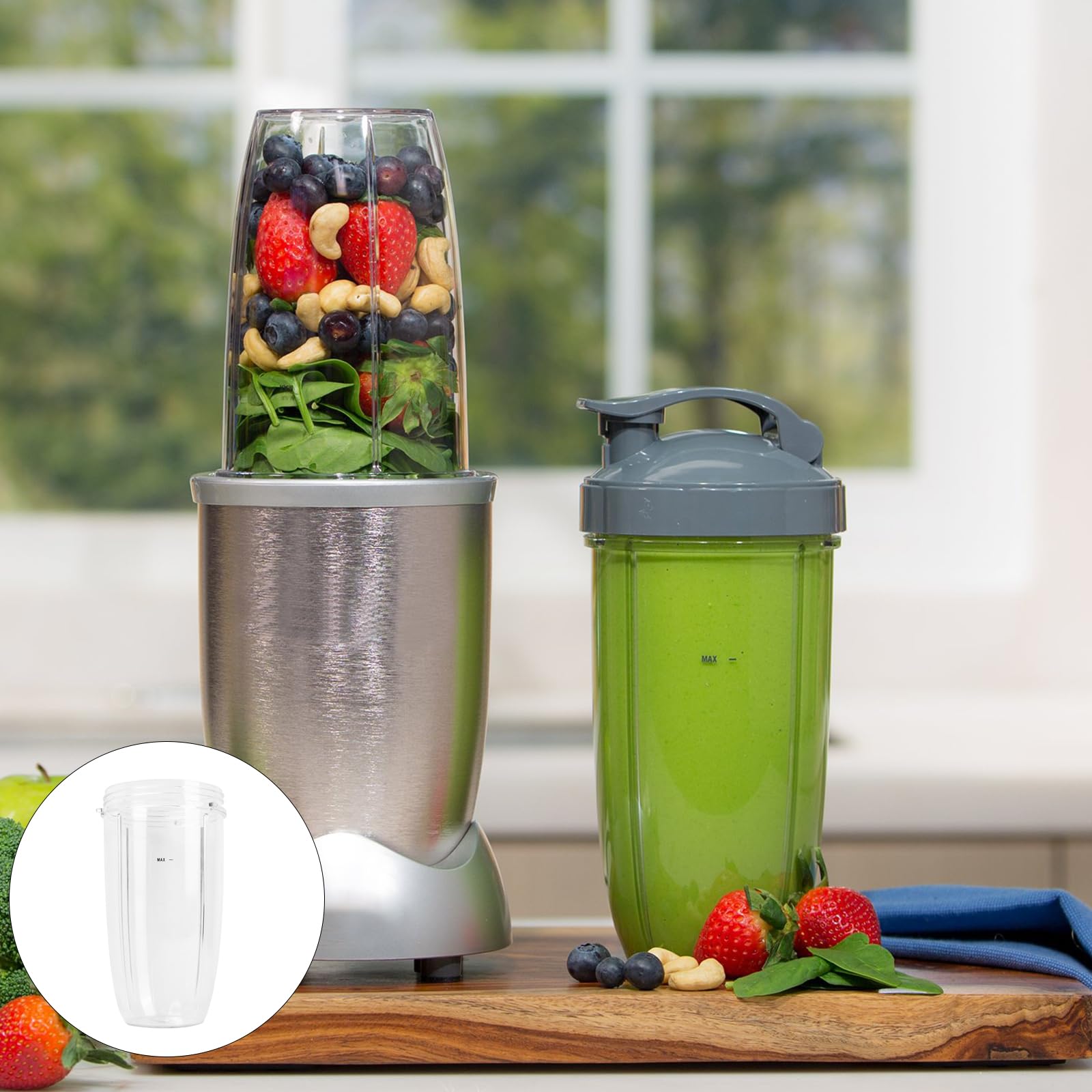 ICUCINA Tazze Ricambio Per Frullatore 793,8g Con Coperchi Da Asporto - 2 Pezzi Da 830ml Senza BPA - 2