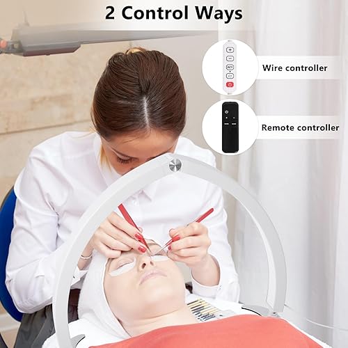 Miniatura 4 de Luz de media luna para escritorio de uñas, lámpara de mesa de media luna de 29 pulgadas, lámpara de escritorio de uñas con controlador de alambre y