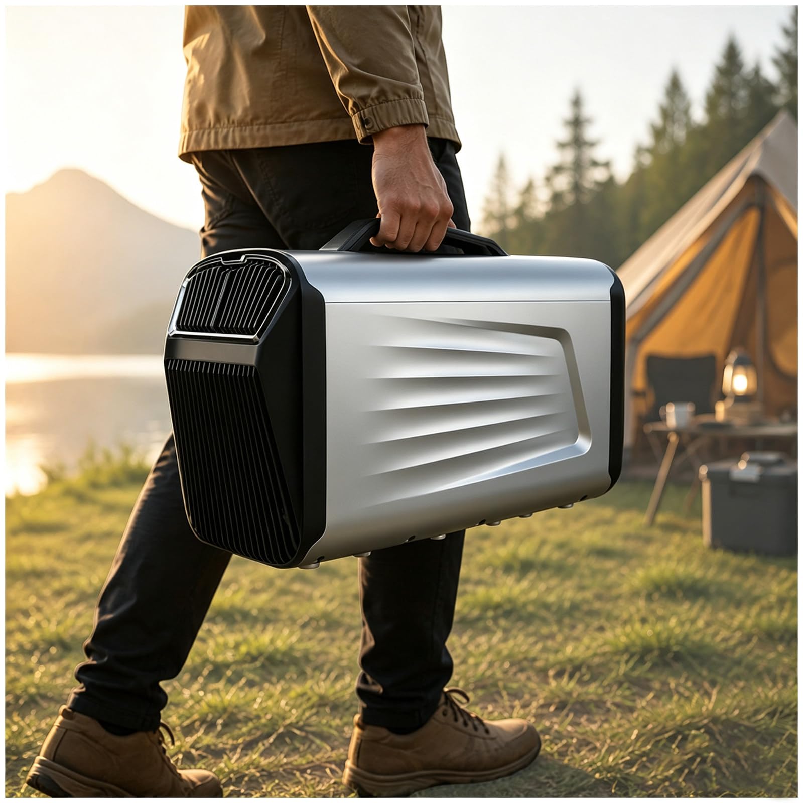 ZEEKYFOR 5200BTU Powerful Portable Air Conditioners for Tent, Car, RV, Outdoor Travel, Cooling/Dehumidification/Fan/Sleep 4 Modes Silver