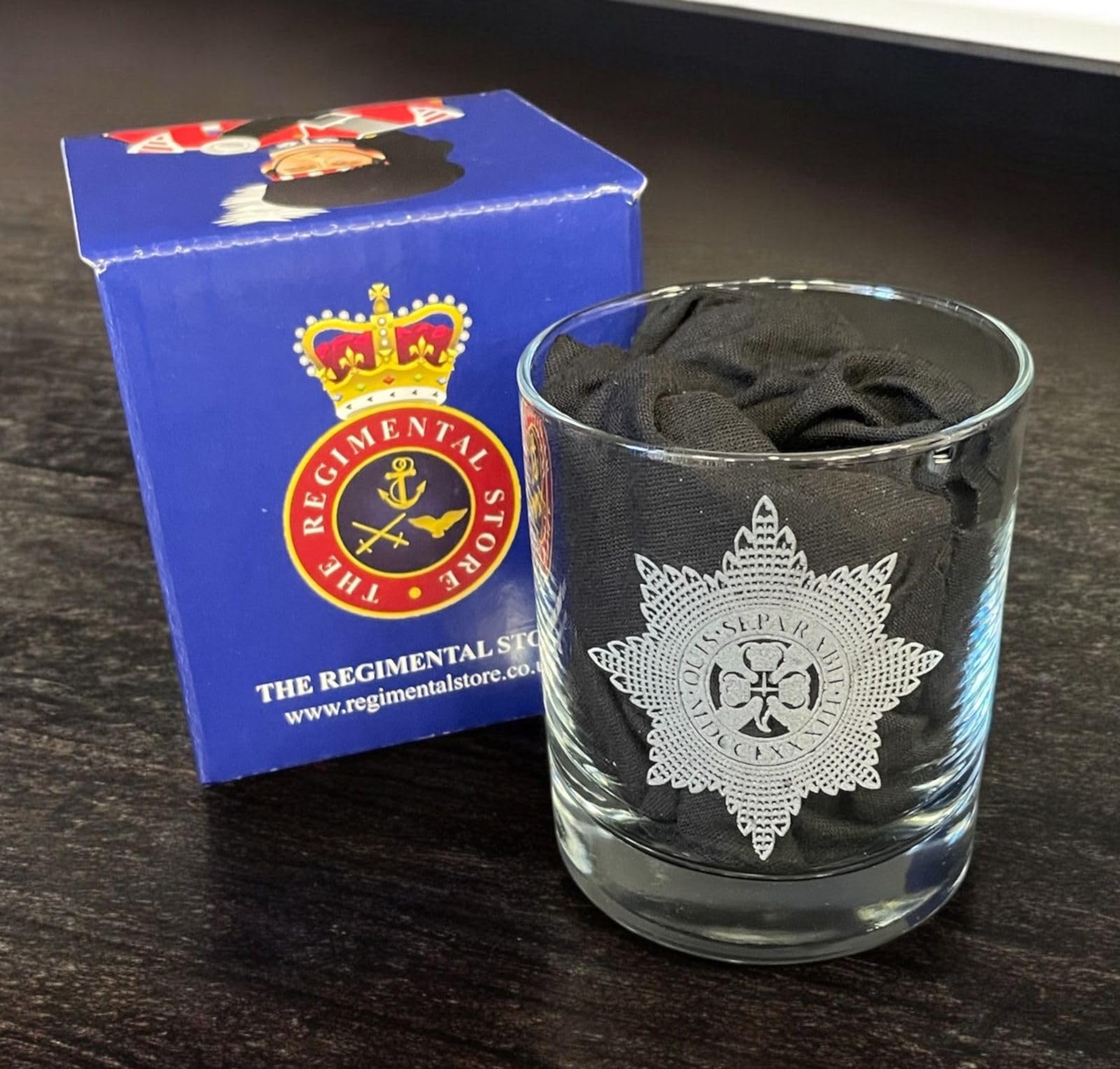 Verre à whisky Irish Guards gravé au design classique en cristal