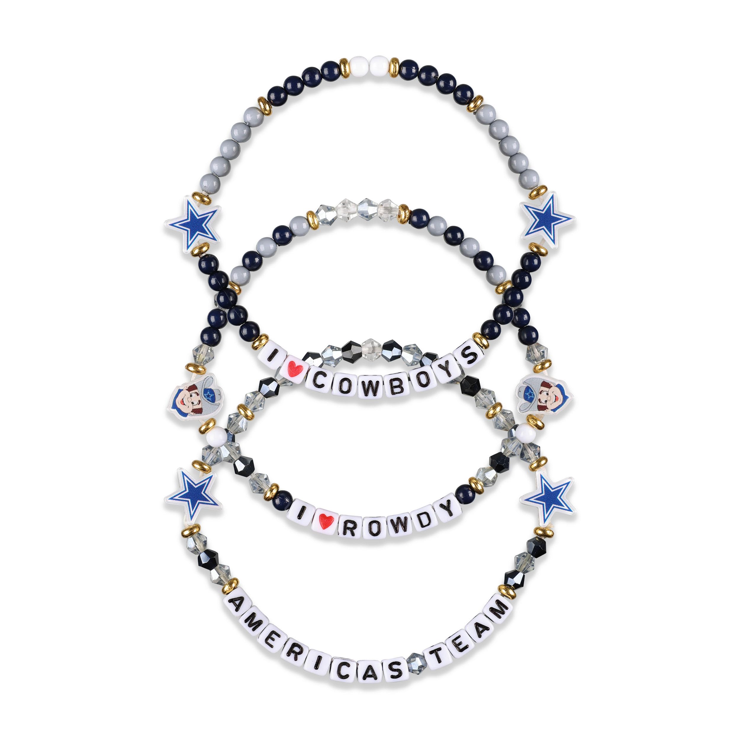 FOCO Dallas Cowboys NFL 3 Pack Team Friendship Bracelet