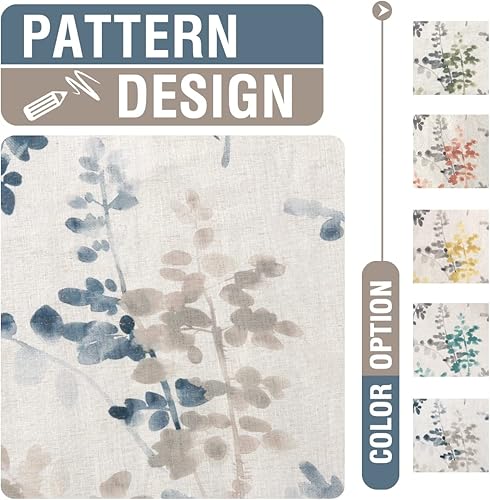 Miniatura 4 de H.VERSAILTEX Cortinas traslúcidas de lino para sala de estar, cortinas de 84 pulgadas de largo que filtran la luz, con bolsillo para barra, cortinas