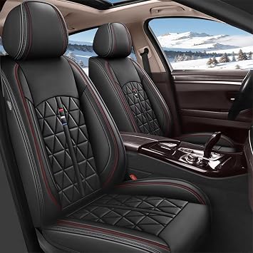 DISUTOGO Car Seat Covers Full Set for Toyota Corolla 2000-2019 Leather Automotive Seat Cover Waterproof Seat Cushion with Airbag Compatible 5 Seats, Black