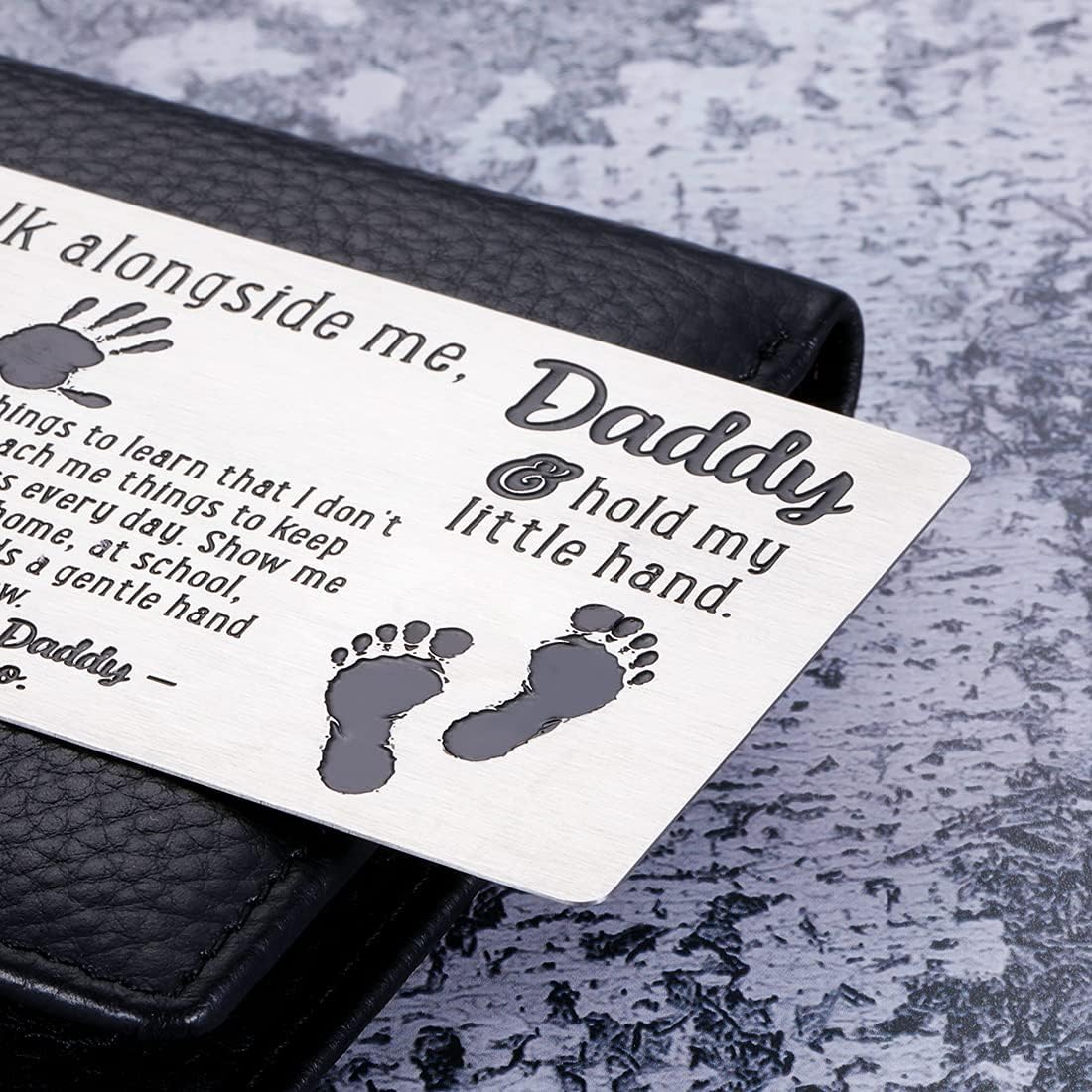 Fathers Day Gift for New Dad Wallet Insert Card Daddy Father to Be Birthday Gifts from Daughter Son Kids Pregnancy Baby Announcement Gifts for Him Men First Time Dads Husband from Wife Christmas