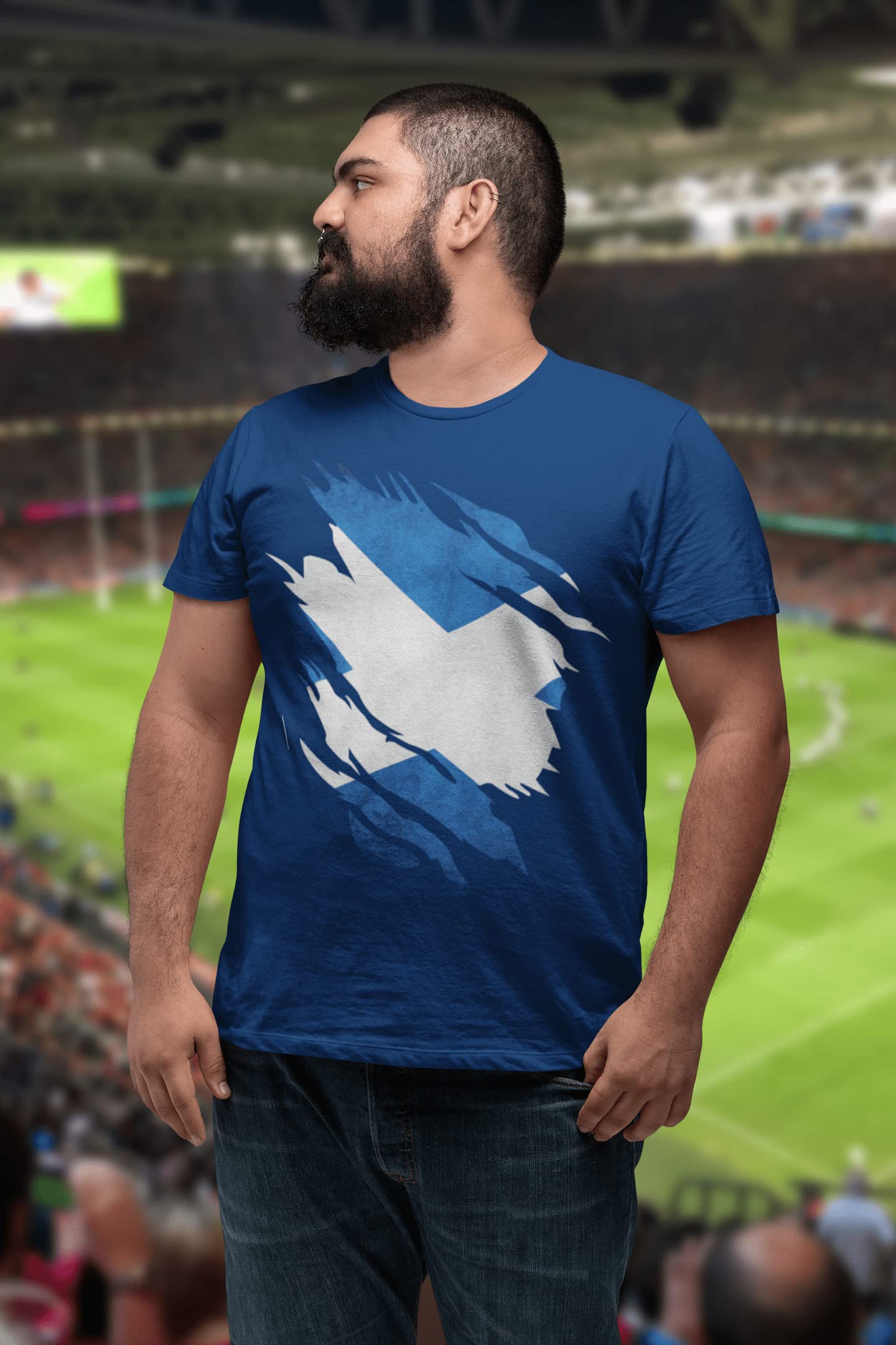Scotland Torn T Shirt, Scotland Rugby Gifts, Scotland Flag Torn, Scottish Gift, Scottish Rugby Mens Tee - Image 4