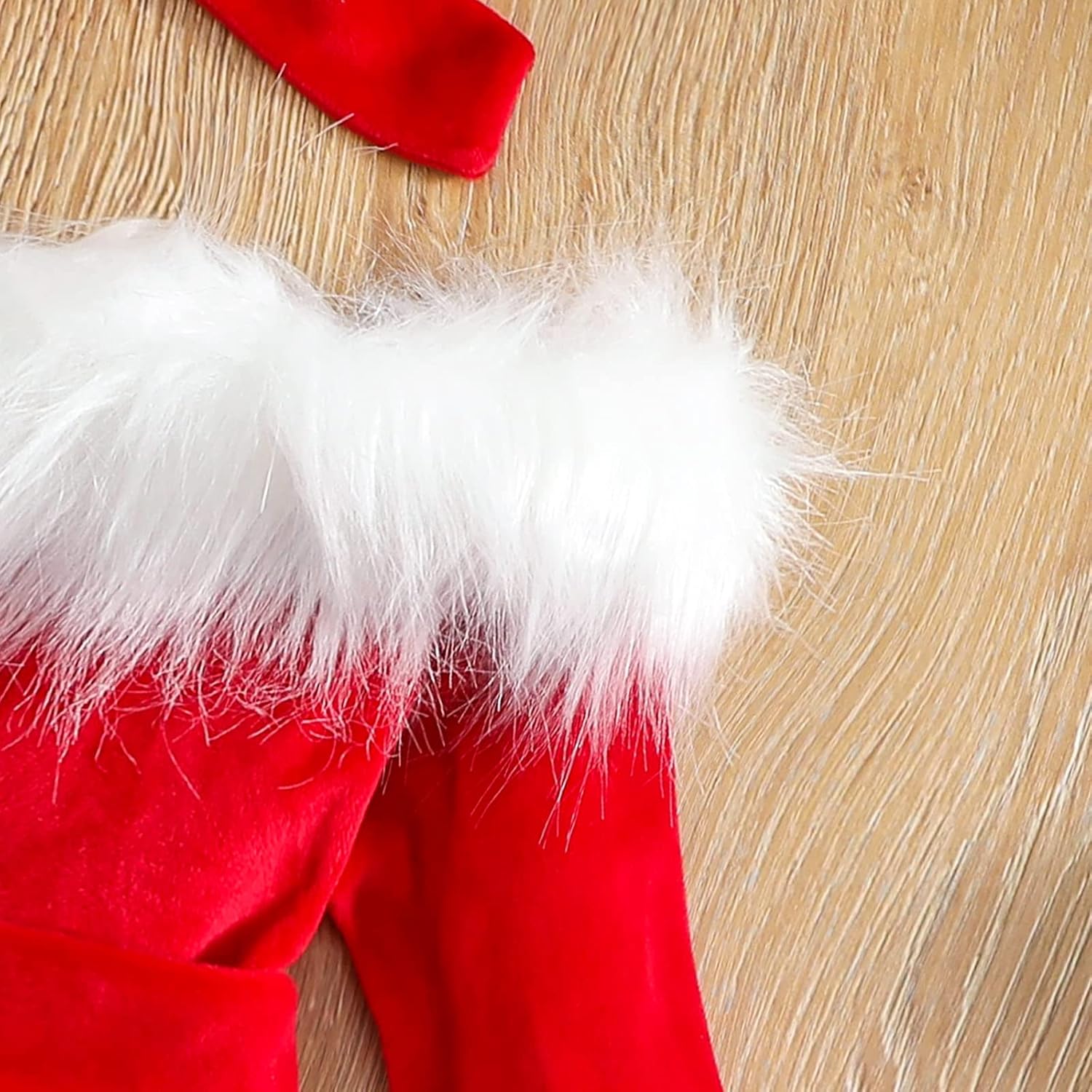 幼児 赤ちゃん 女の子 クリスマスドレス サンタクロース ドレス レッド ベルベット 長袖 プリンセス チュール ドレス ヘッドバン