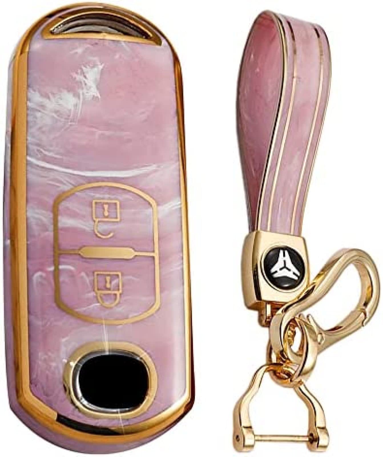 SAIQIAN Key Case Su-itable For M-azda 2 CX-5 CX-7 CX-9 CX-3 CX-4 CX-8 MX5 At-enza A-xela RX8 TPU Car Key Case Key Fob Key Case Blue,pink,