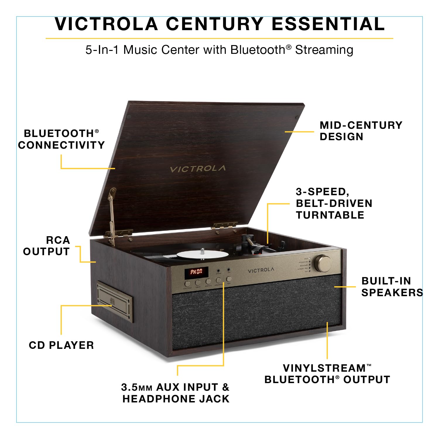Amazon.com: Victrola Century Essential - 5-in-1 Vinyl Record
