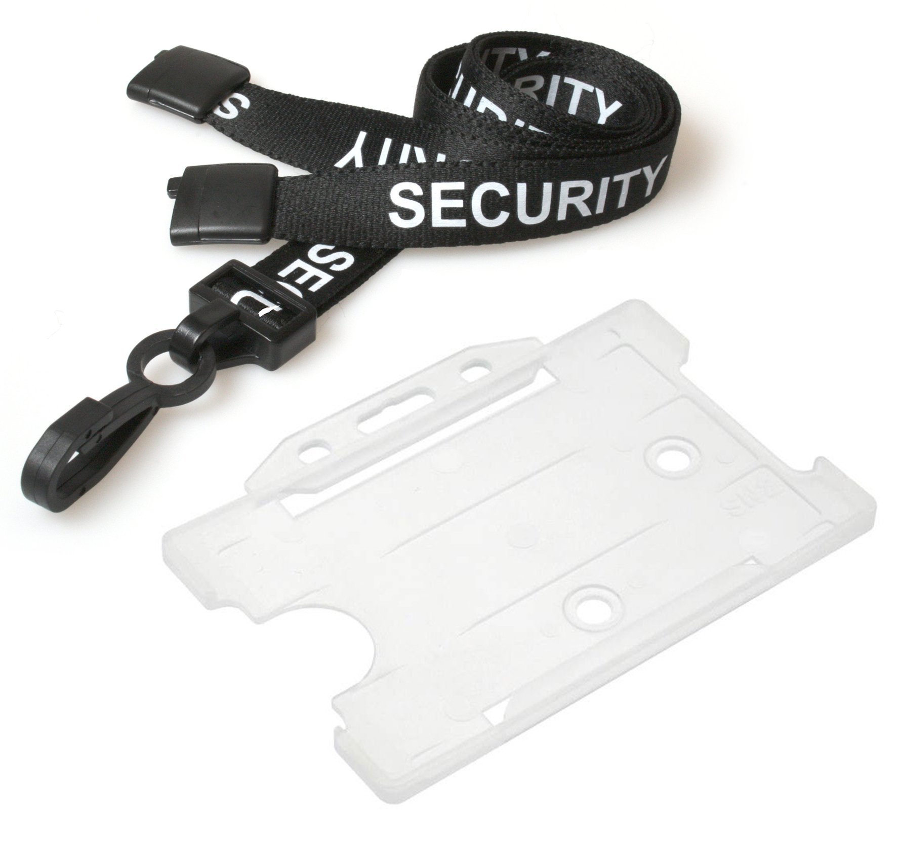 Customcard ltd¨ Black Security Lanyard with Opaque Badge Holder Open Faced (Pack of 10) — image 1