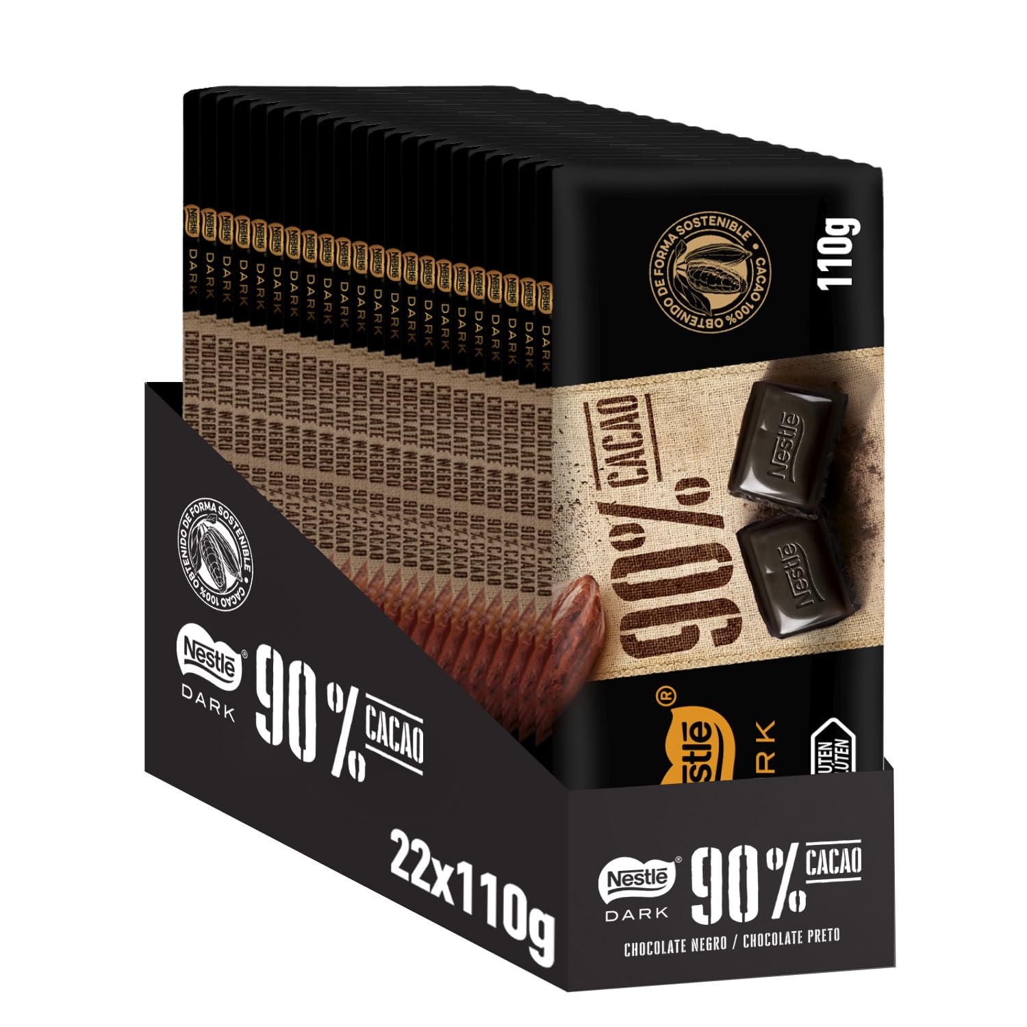 Nestlé Extrafino Chocolate Negro 90% 22 Tabletas de 110g
