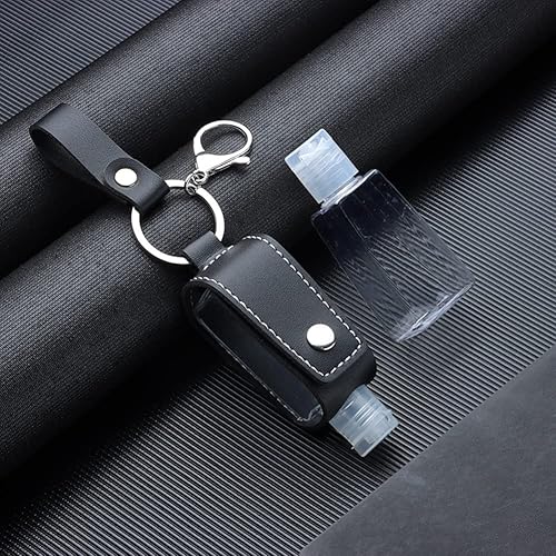 Miniatura 2 de Llavero de botellas de viaje de 1.0 fl oz, llavero vacío portátil, botella a prueba de fugas, llavero de piel sintética