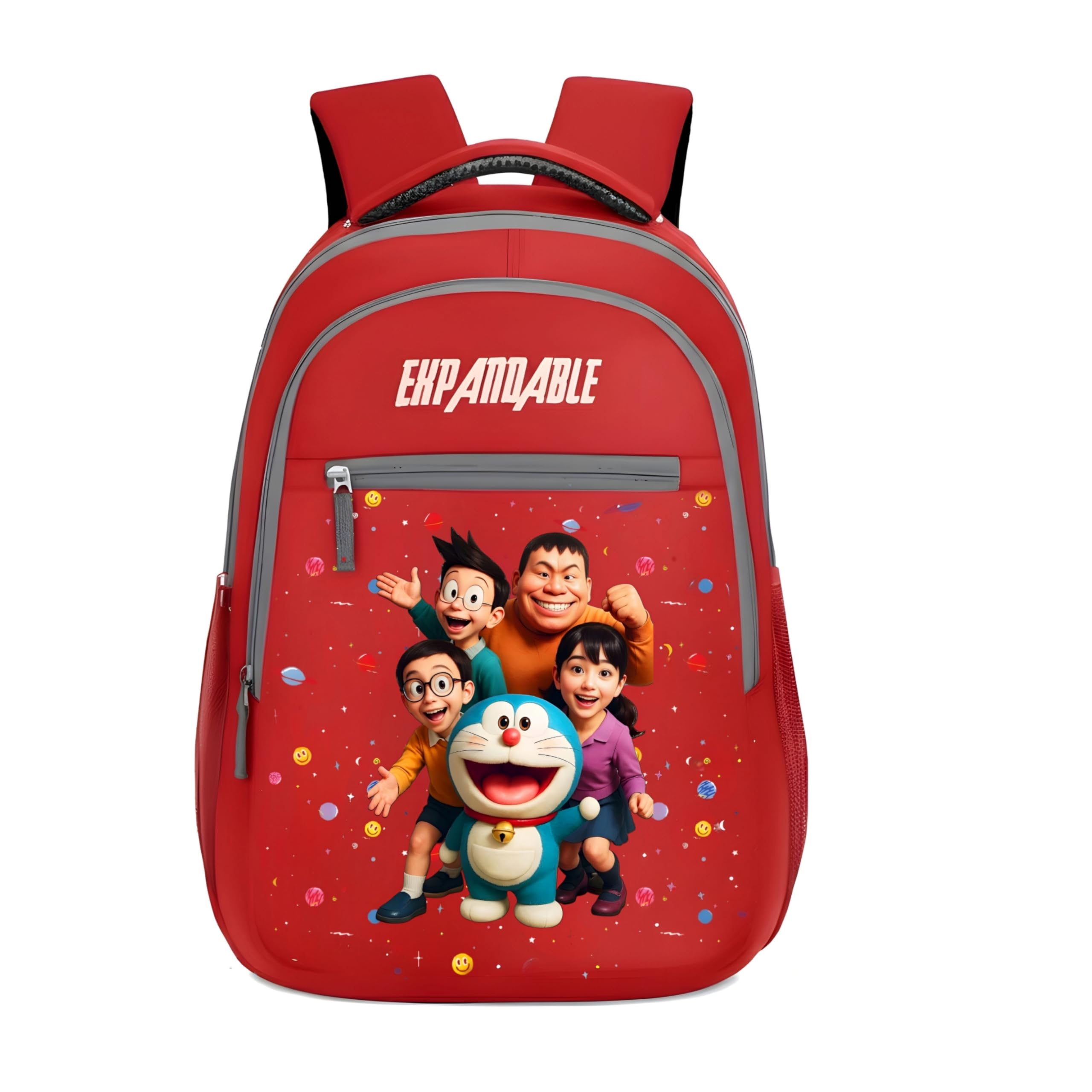 expandable Doraemon & Friends 3D Cartoon Printed Kids Backpack - Water-Resistant School Bag for Boys & Girls (Primary Grades, Red)-picture-25