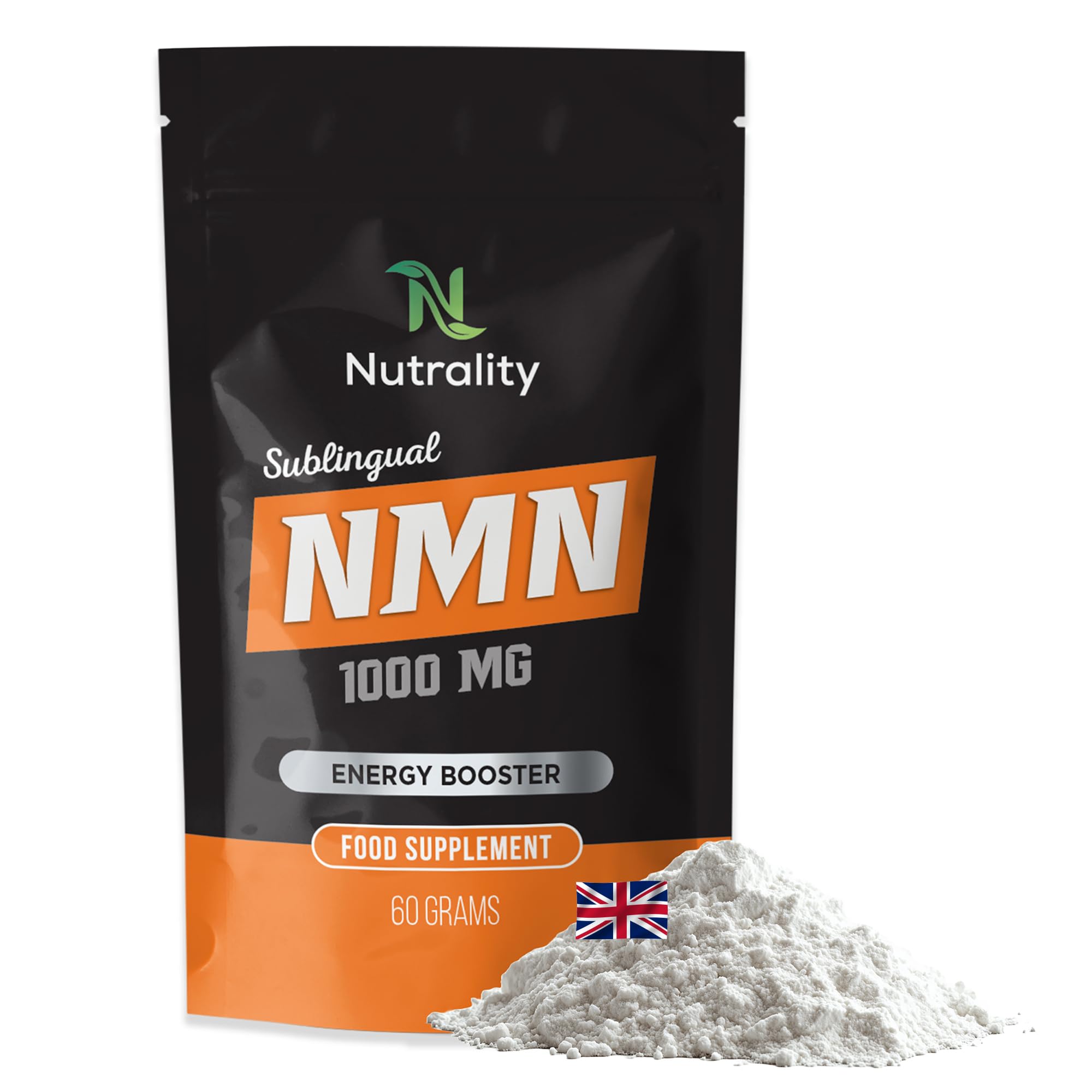 NAD Supplement 1000mg | Booster for Energy | Cellular Health & Healthy Aging | 60g Sublingual Powder | Boosts NAD+ for Anti-Aging, Energy, Cellular Health & Longevity | Sustained Release