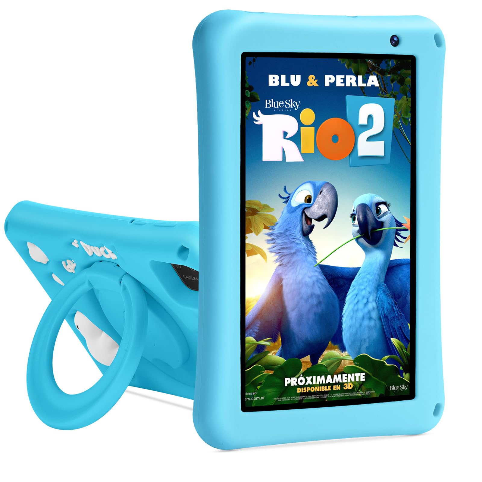 Tablet bambini 7 pollici, tablet Android 13, Octa-Core, 8GB+64GB (256 espandibili), 5800mAh Batteria, 5MP+8MP Fotocamera, Software per bambini precaricato, tablet con custodia (blu)