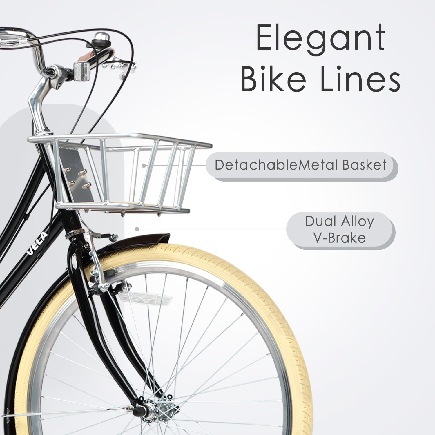 AVASTA Bicicleta Híbrida Urbana de 26" para Mujer, Práctica y Elegante para el Tráfico Urbano