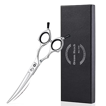 Grooming Pet Shear, 6.5 Inch Curved Scissors, Use Curved Shears for Cat Shears and Small Dog Shears Or Any Breed Trimming Cuts, Design for Professional Groomer.