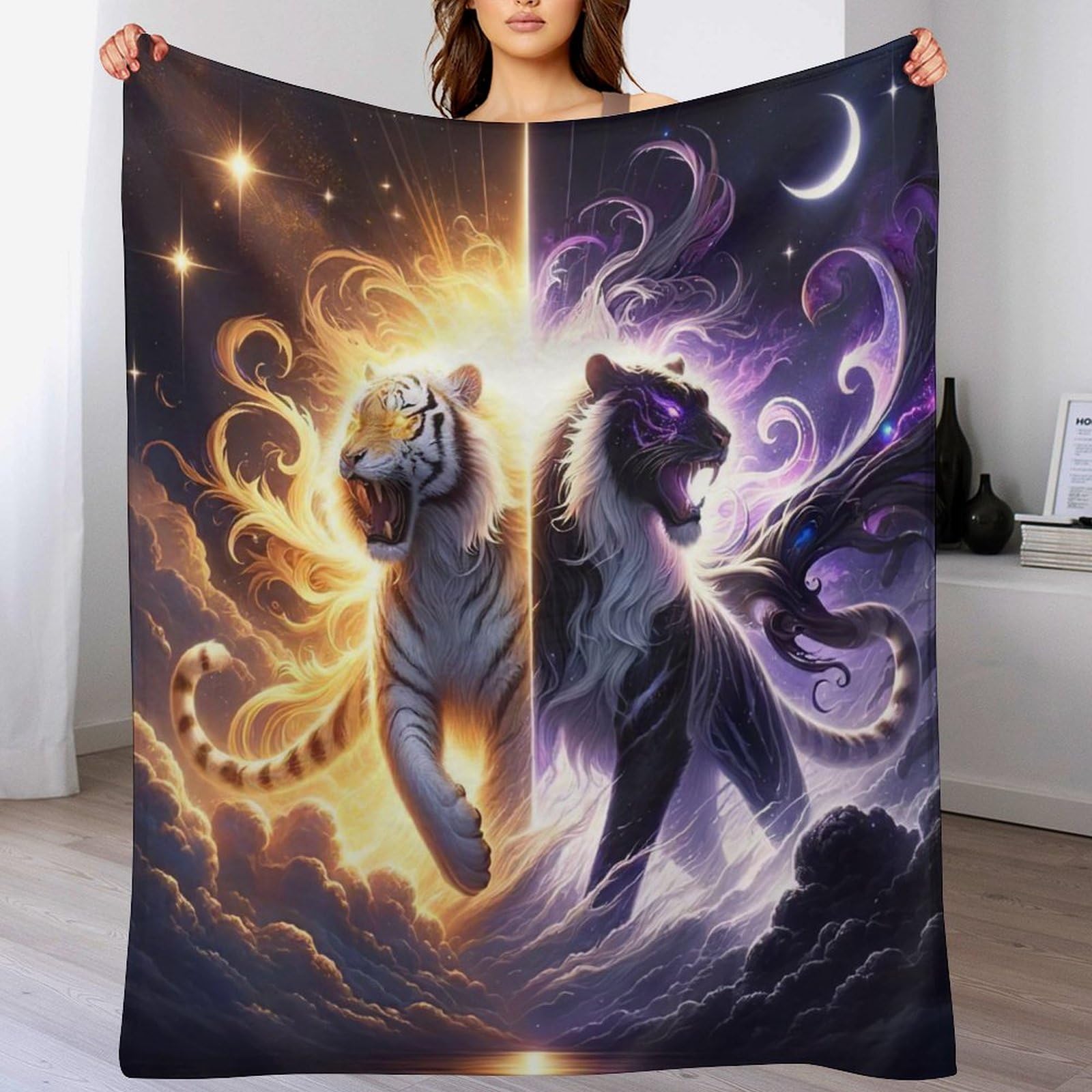 Tapis douillet tigre lavable en machine pour éliminer le froid