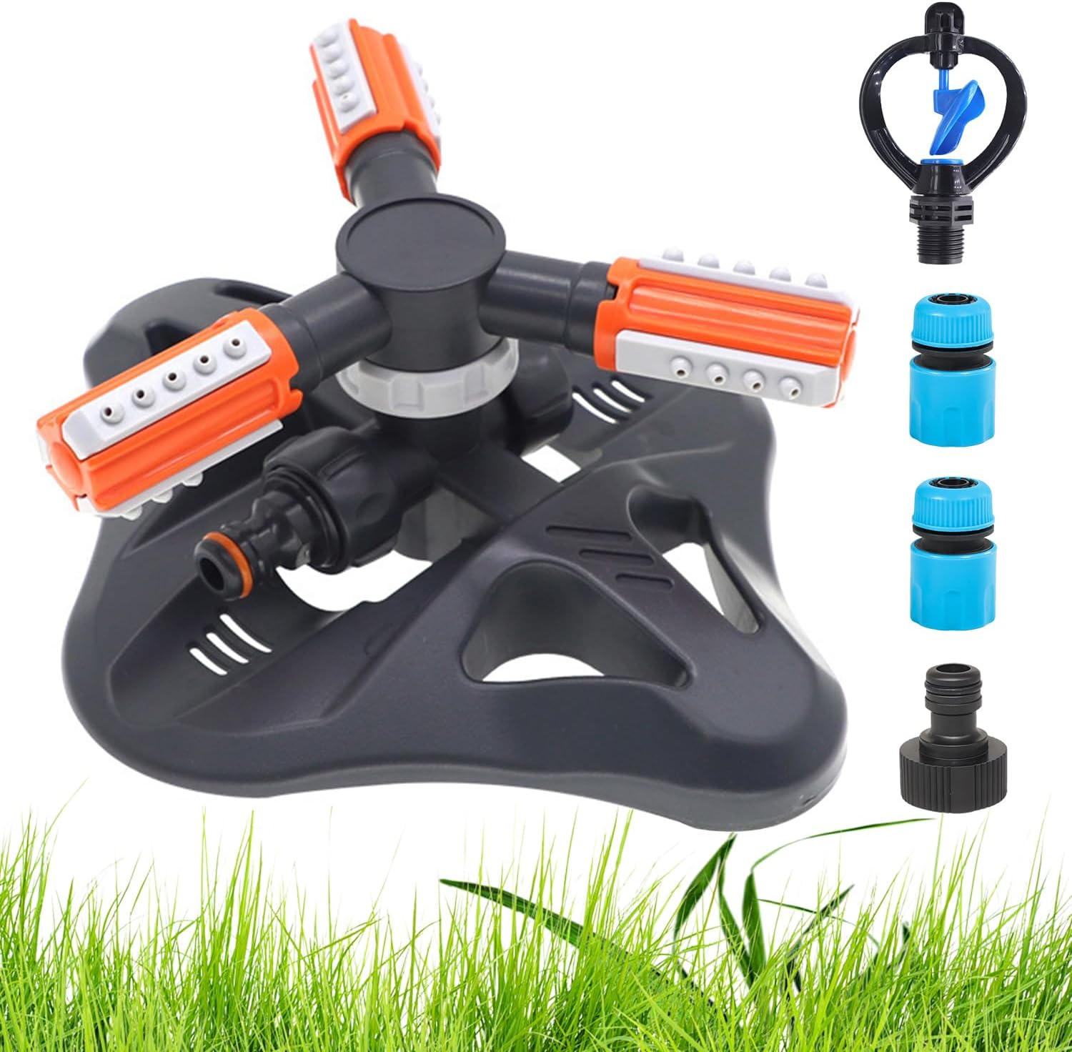 Garden Sprinkler 360  Rotating Garden Sprinkler Lawn Sprinkler 360  Circular Sprinkler Lawn Sprinkler Garden Sprinkler with 3 Arms Rotating Water Sprinkler for Lawn Vegetables