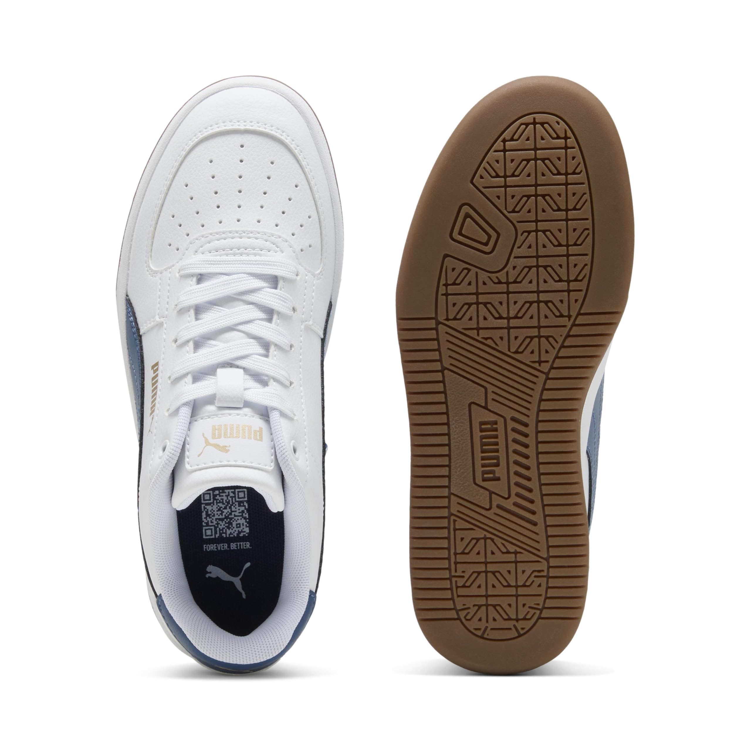 Puma Unisex Kinder Caven 2.0 Jr Sneaker, Puma White Dark Indigo Gum, 35.5 EU