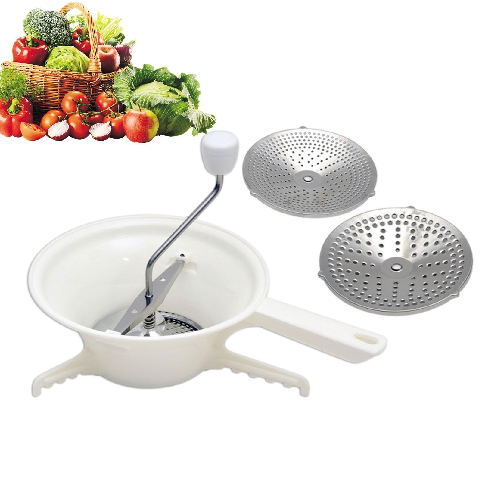Broyeur de tomates pour sauce, presse-tomates manuel en acier inoxydable, moulin à légumes avec 3 disques interchangeables
