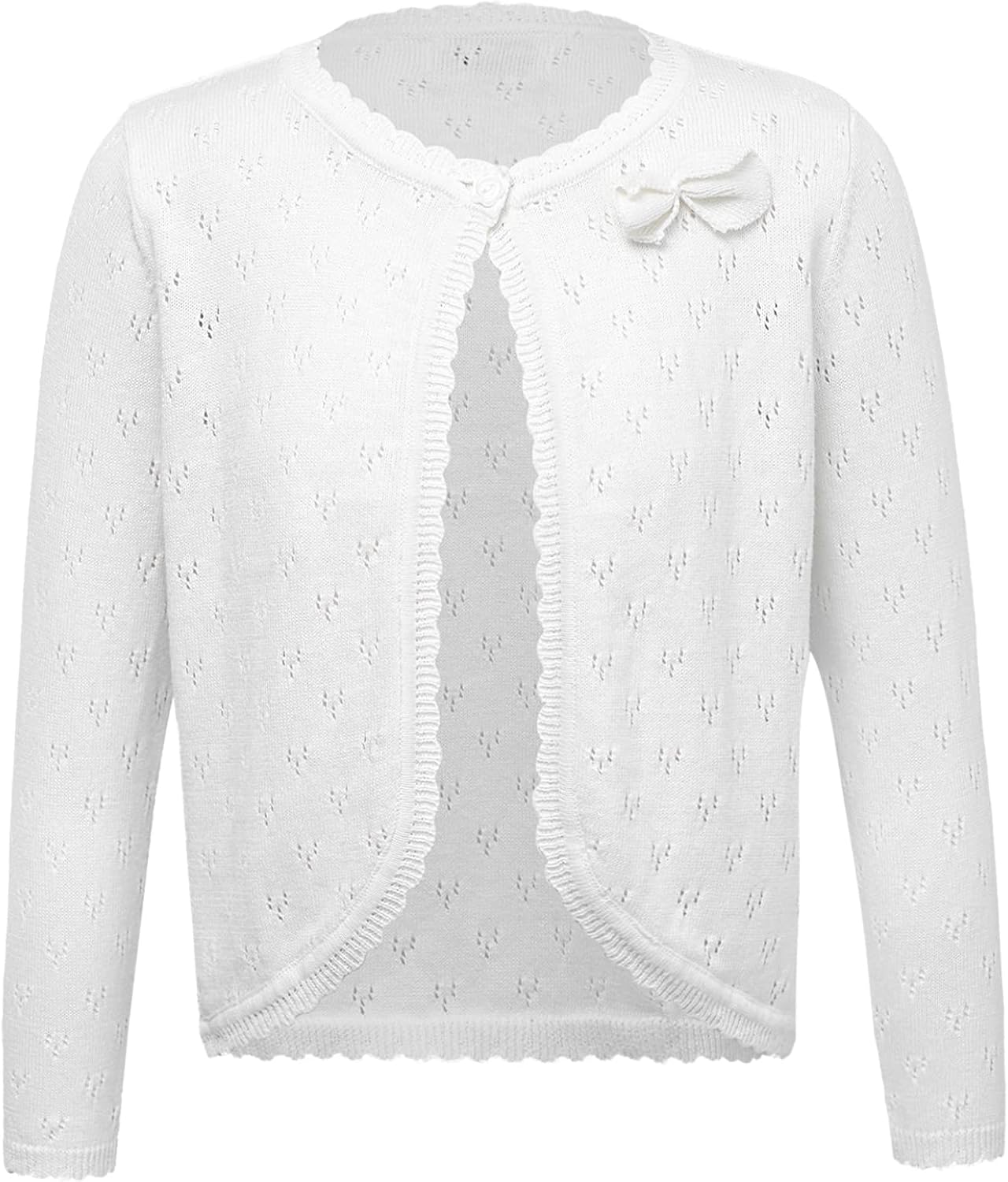 Loyan Kids Girls Knit Long Sleeve Open Front Bolero Shrugs Cardigan Sweater Dress Cover Up
