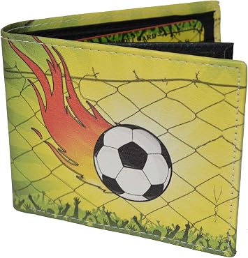 Leatherboss PU Leather Soccer Sports Printed Credit Card Cash Holder Wallet