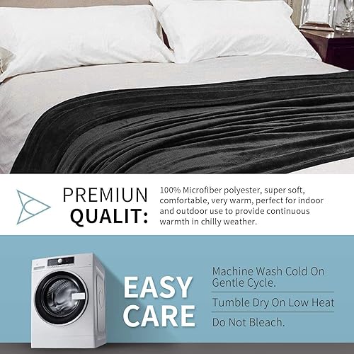 Miniatura 6 de EIUE Cómoda manta de forro polar de franela, paquete de 2 unidades, manta ligera para siesta para el hogar, la oficina y viajes al aire libre, para