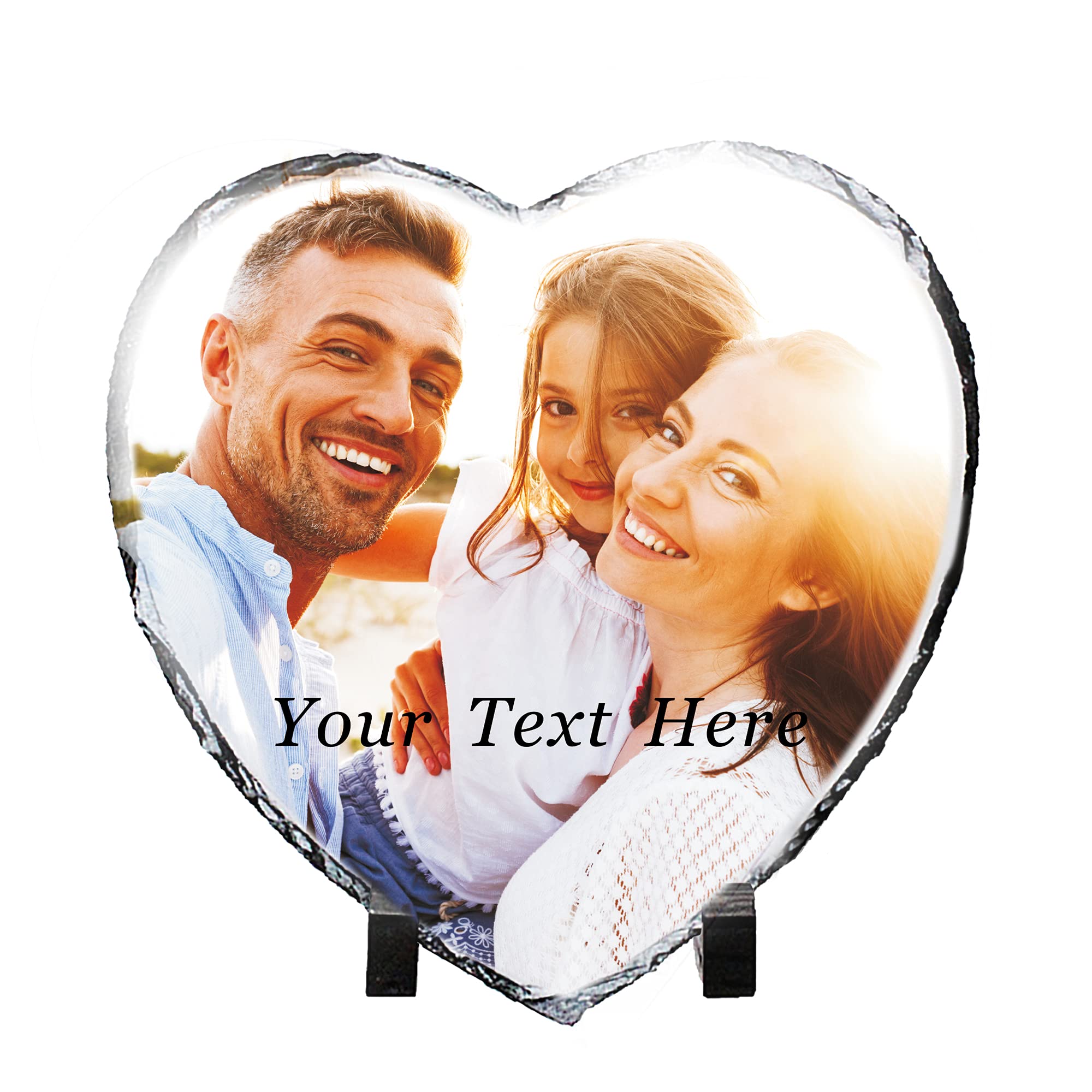 howson london Personalised Gifts for Women Men Personalised Photo Gifts Photo Slate 15 x 15cm Rock Slate Gifts for Him Her Gifts for Mothers Day Birthday Anniversary Wedding Christmas Valentines Day