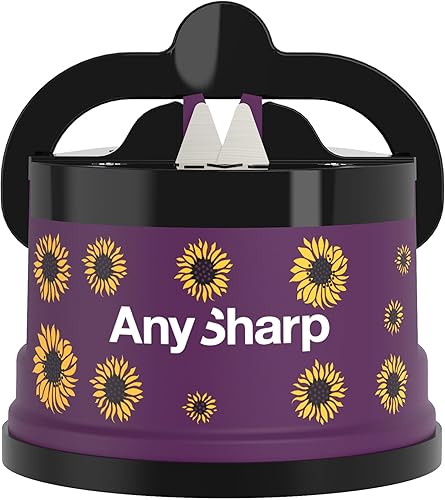 AnySharp Editions - El mejor afilador de cuchillos del mundo - Para cuchillos y cuchillas dentadas - Girasol