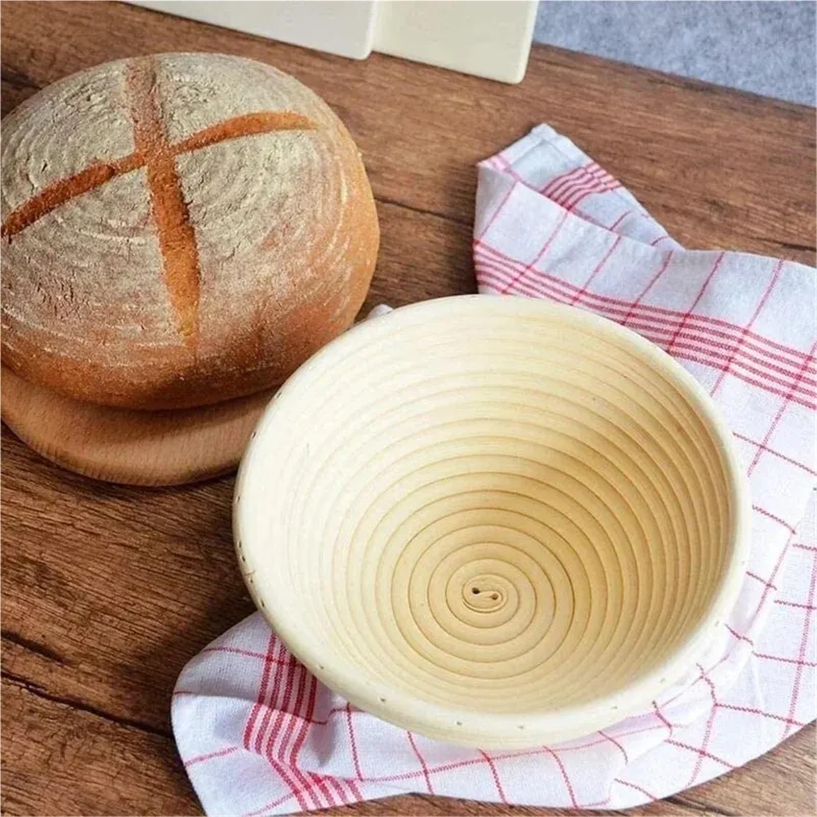 Cesta de mimbre a prueba pan, ovalada Natural, fermentación masa, cesta fermentada, 1 ud Para Hornear Pan(Oval)
