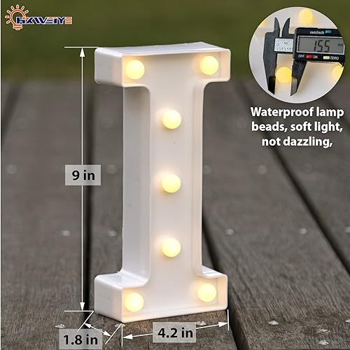 Miniatura 2 de Letras con luces LED de marquesina Sign-I, letras LED de HXWEIYE 26 alfabeto, letras iluminadas con números del 0 al 9, letras iluminadas para