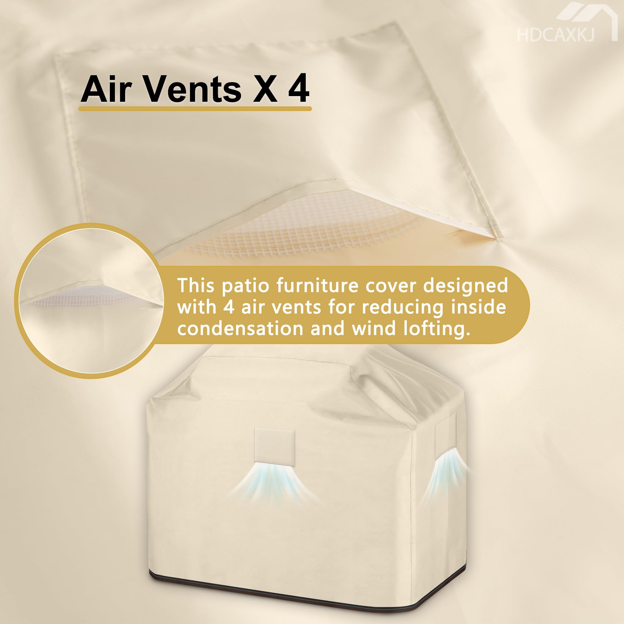 HDCAXKJ Housse de protection imperméable pour barbecue d'extérieur - Anti-UV - Avec fermeture éclair - Résistante à la décoloration - Beige et marron - 152,4 x 66 x 139,7 cm (L x l x H)