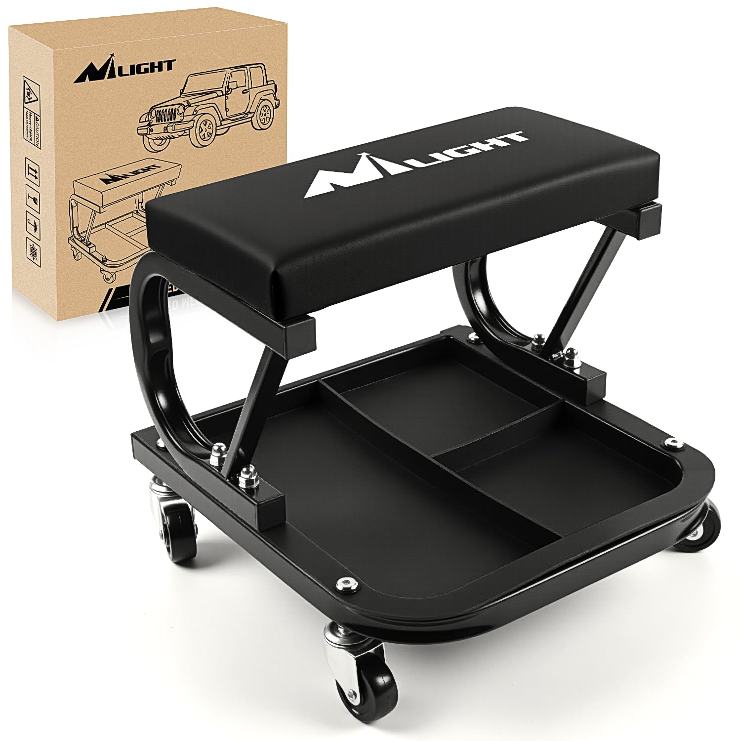 Nilight Rolling Creeper Garage/Shop Seat, 250 LBS Capacity