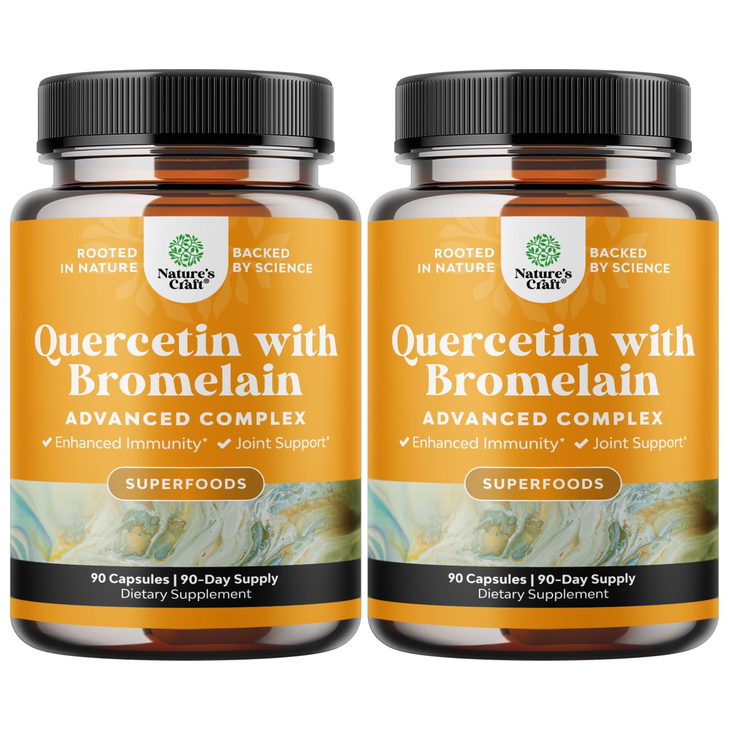 Pure Quercetin with Bromelain Supplement for Immunity - High Potent Antioxidant Bromelain Quercetin Supplement for Respiratory & Heart Health Breathe & Joint Support - Nutritional Complex - 90 Count