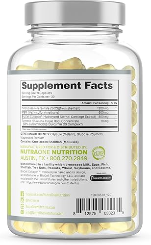 Miniatura 2 de JointOne Joint Support by NutraOne - Suplemento articular para mujeres y hombres para ayudar a mantener la salud de las articulaciones con colágeno,