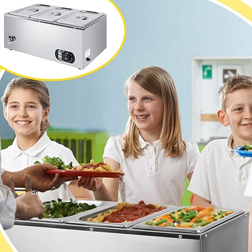 Miniatura 6 de Calentador eléctrico comercial de alimentos de 110 V, calentador de alimentos de acero inoxidable, vaporizador eléctrico de encimera con control de