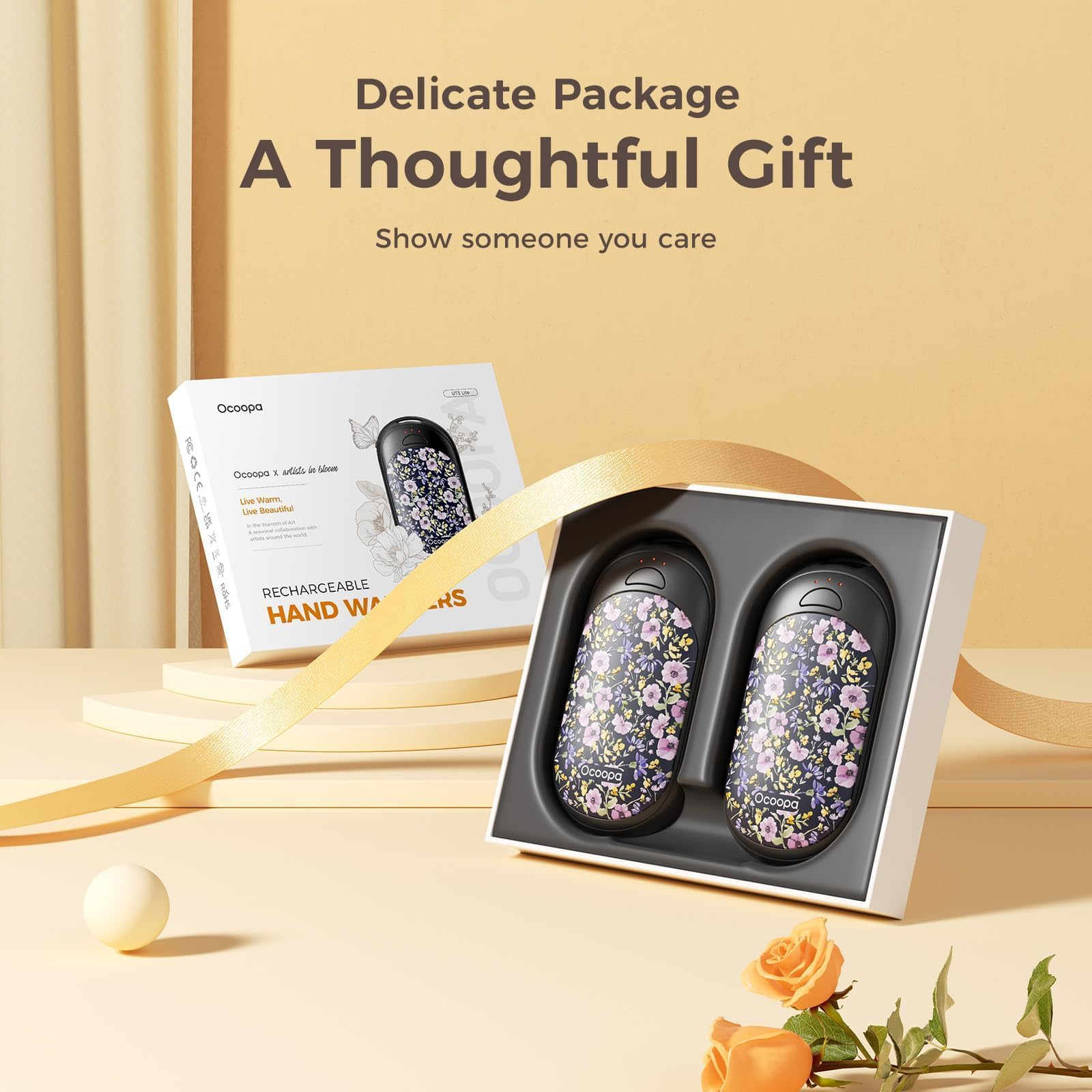 Magnetic Hand Warmers Rechargeable 2 Pack, Electric Handwarmers, Smart Heating UL Certified, 3-Settings,Portable Heater, Ultra Slim Pocket, Hunting Essentials, Gifts For Christmas Men, UT3 Lite