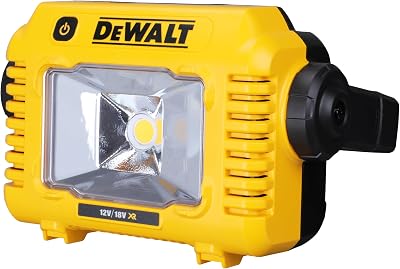DEWALT – Projecteur de chantier compact XR Sans Fil – sans Batterie ni chargeur – 3 niveaux de luminosité – poignée multi-position – compatible avec les batteries XR 12V, XR 18V et XR 54V – DCL077-XJ