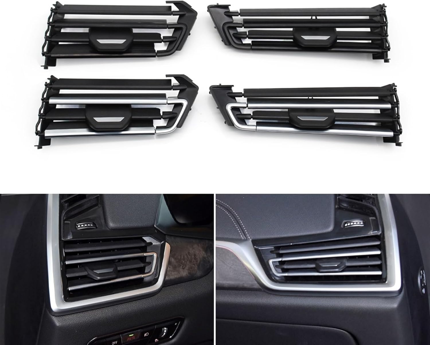 Car Left Right Air Vent Grille AC Vent Repair Kit Compatible for BMW X5 X6 X7 G05 G06 G07 XDrive30i XDrive30i XDrive40i XDrive40i XDrive45e(Matte Chrome L)
