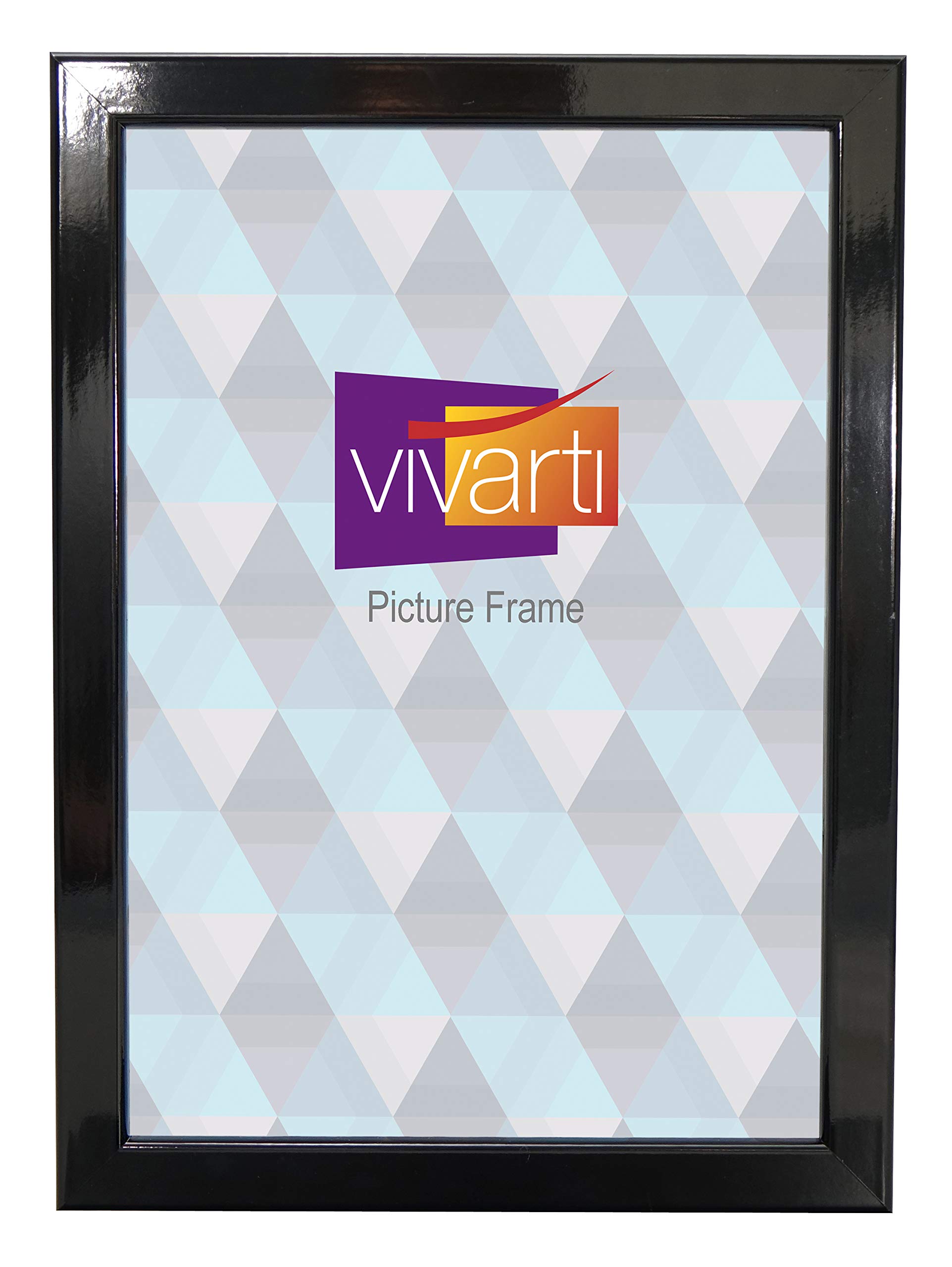 Vivarti Gloss Black Thin Picture Frame, A4 Certificate Size, 21 X 29.7 Cm