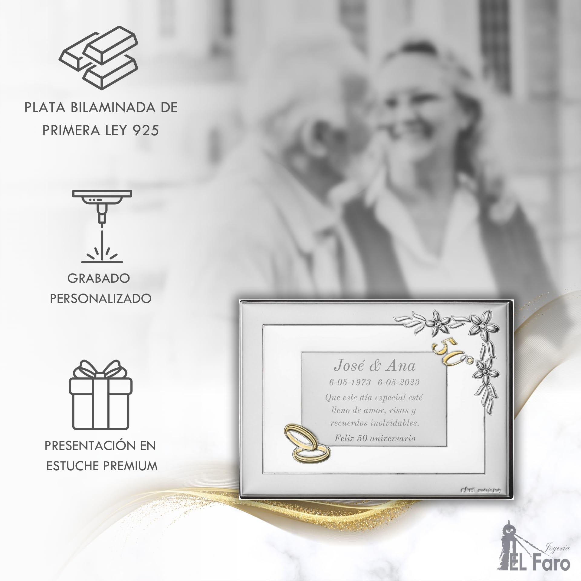 Regalo Dinero Bodas De Plata - Lazo Infinito Plateado Con Grabado Personalizado, Acrílico Espejo
