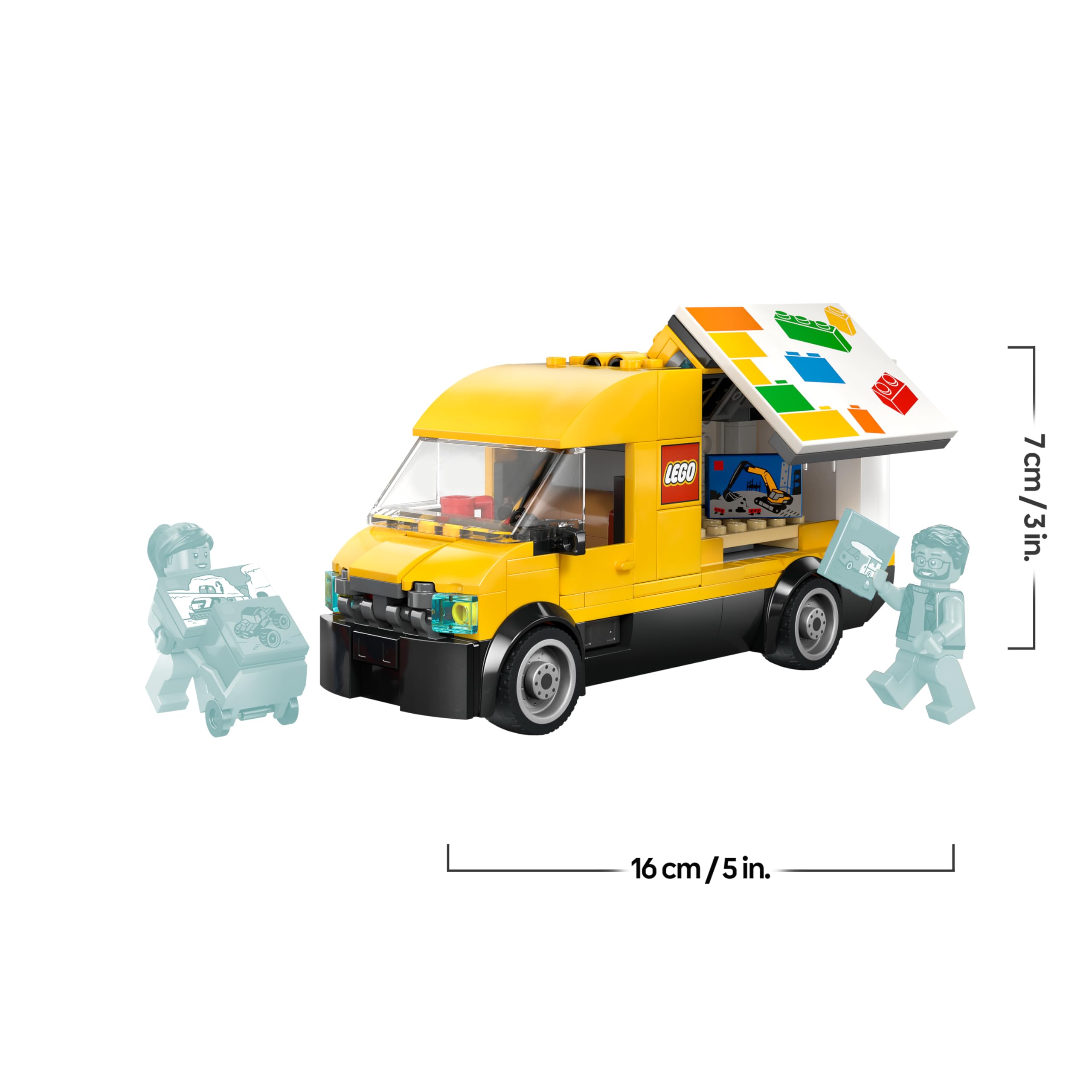LEGO City Furgonetka LEGO, zabawka dla dzieci od 6 lat, klocki konstrukcyjne z pojazdem i dwiema minifigurkami, pomysł na prezent dla 6-latka, dla chłopca i dziewczynki na urodziny 60500
