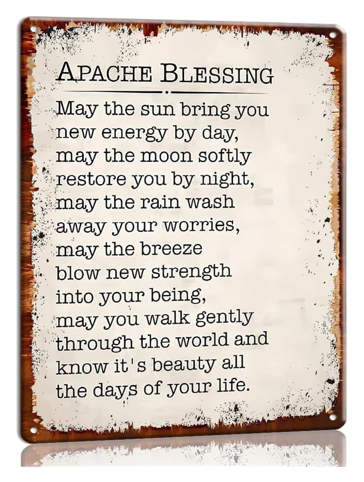 MQXFCZUX Metal Signs Apache Blessing Wall-Art Blessing Sign May The Sun Bring You Poster Pictures Modern Living Room Decorations Bedroom