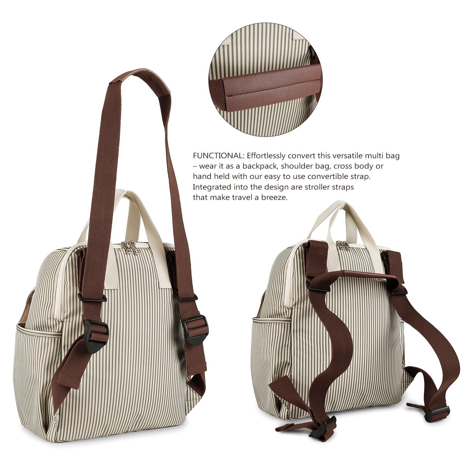 Sac à Dos Langer Bébé Ensemble Trois Pièces Matelas Biberon Grande Capacité Khaki