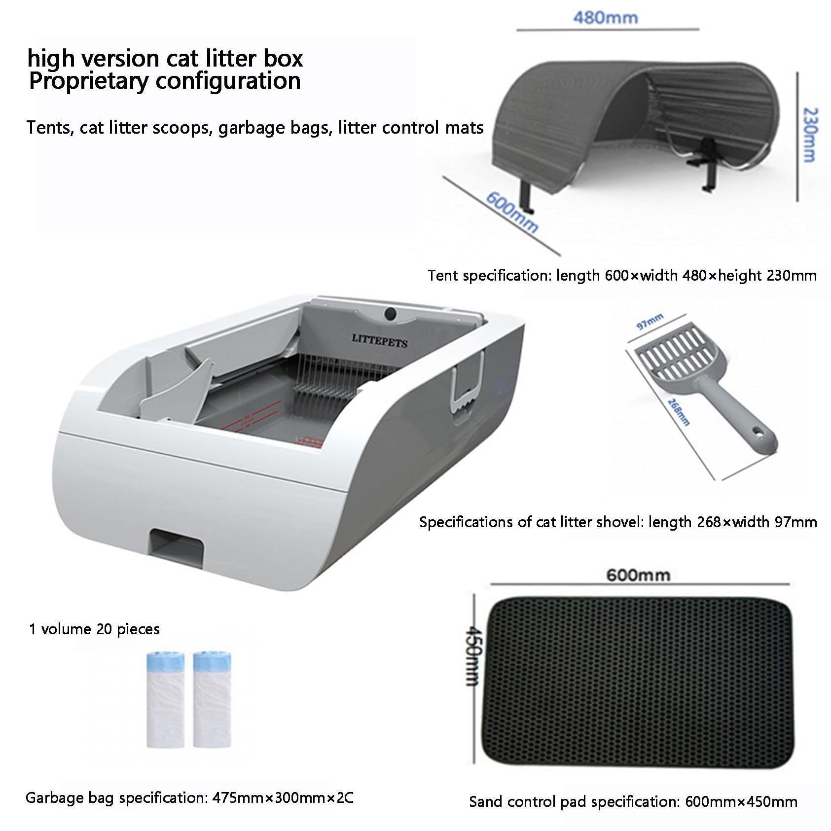 Arenero Autolimpiable para Gatos Bandeja De Arena Autolimpiable Para Gatos, Arena Automática Grande, Inodoro Inteligente Autolimpiable Con Control Por Aplicación, Caja De Arena Silenciosa Y Limpia Con