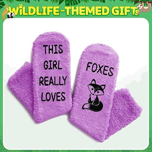 Miniatura 4 de HAPPYPOP Cute Fuzzy Socks - Wolf Sloth Socks for Women, Monkey Fox Gifts, Stocking Stuffers