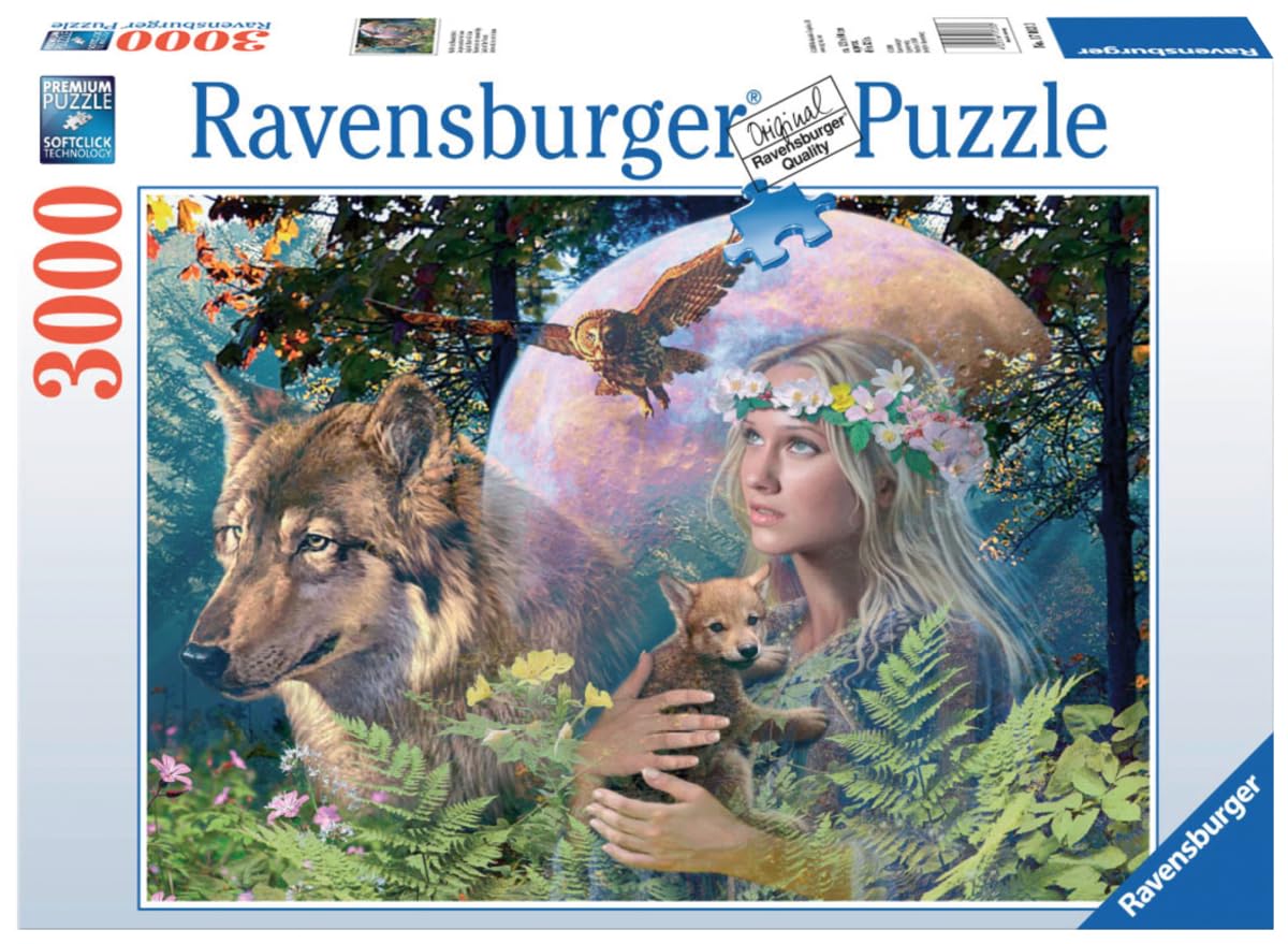 Ravensburger - Puzzle Adulte - Puzzle 3000 pièces - Loups au clair de lune - Adultes et enfants à partir de 14 ans - Puzzle de qualité supérieure fabriqué en Europe - Animaux fantastiques - 17033
