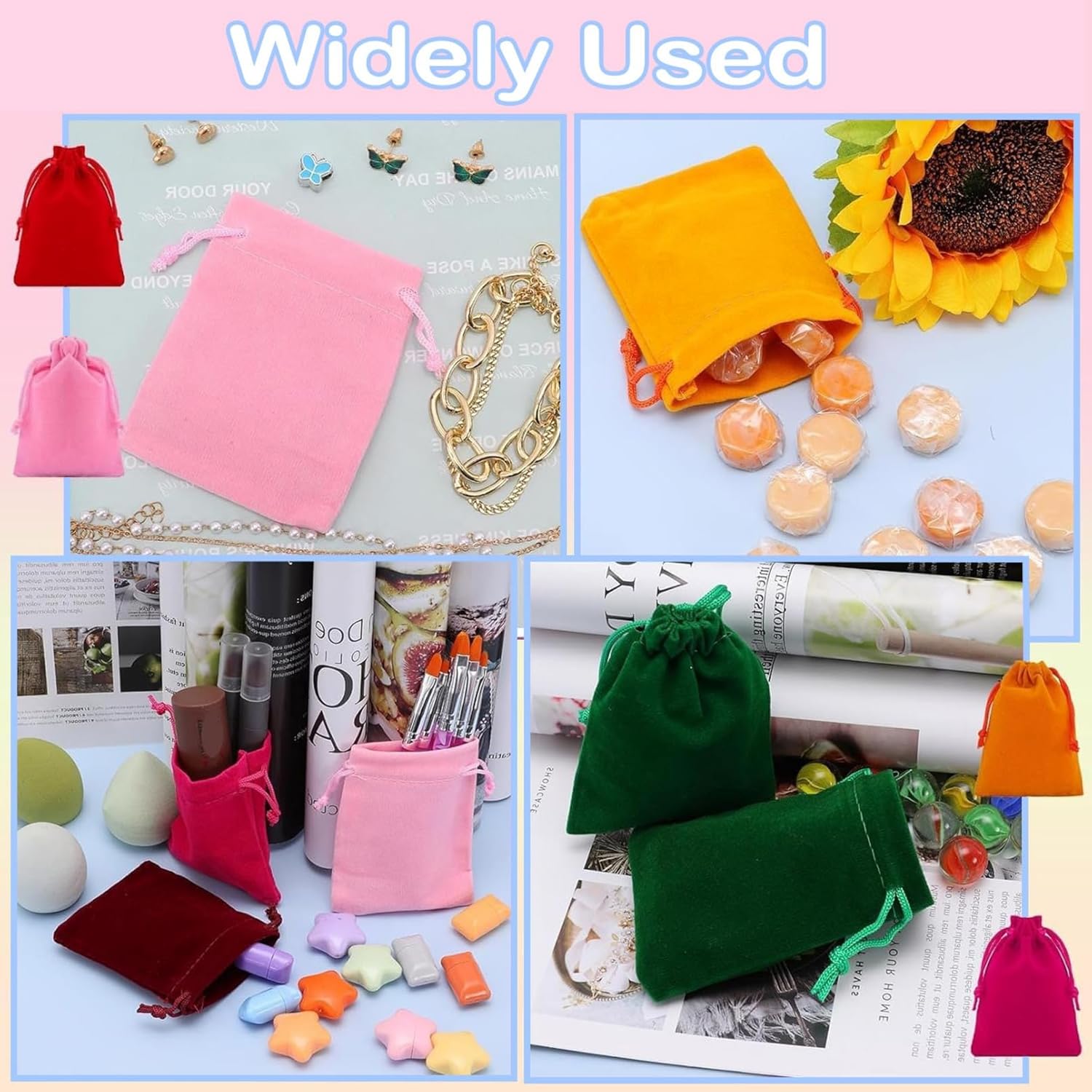 Bgtecho 24 Pcs Velvet Drawstring Bags, 12 Colors Small Velvet Pouch, 2.8''x3.5'' Gift Bags Jewelry Pouches, Jewelry Bag with Drawstring for Wedding Favors Gifts Event Supplies Party Favors - Image 6