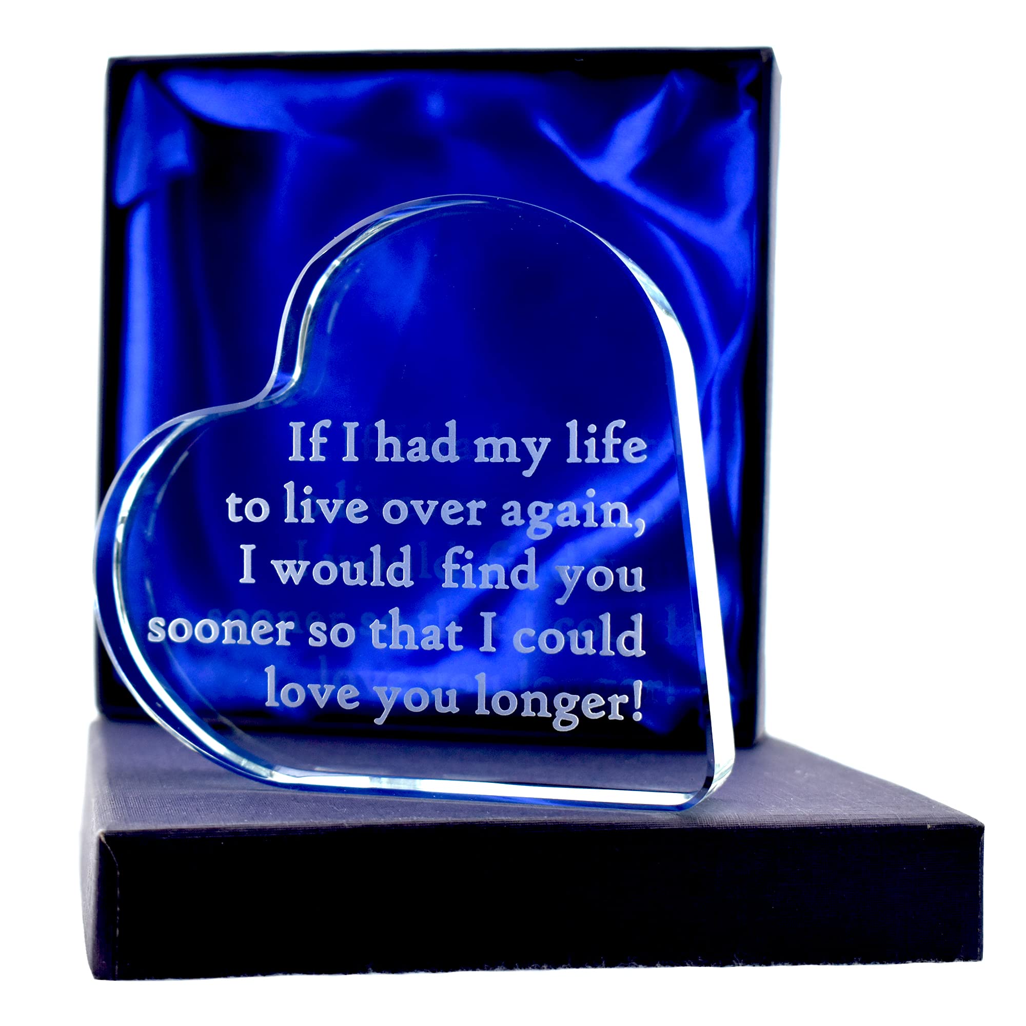 I Love You Glass Heart, Valentine's Day Gifts for Her, Gifts for Girlfriend, Anniversary Romantic Presents for Her