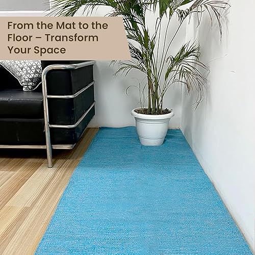 Miniatura 5 de LFH Home - Tapete de yoga de algodón hecho a mano para ejercicio, entrenamiento, fitness, perfecto y de alta calidad, ecológico, tejido de algodón